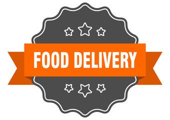 food delivery label. food delivery isolated seal. sticker. sign