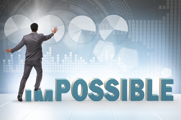 Businessman in impossible business concept