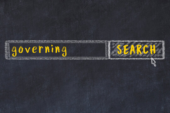 Chalk drawing of search engine and inscription on black chalkboard