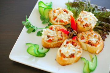Fried bread with cheese