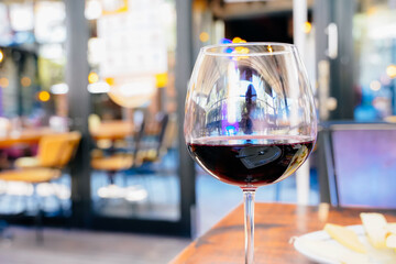 red wine glass close up cafe restaurant