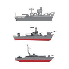 Obraz premium set of war ships