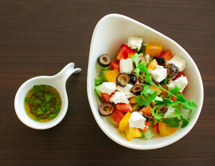 Vegetable salad in a plate