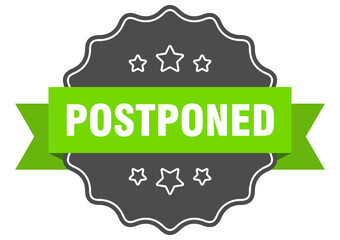 postponed label. postponed isolated seal. sticker. sign