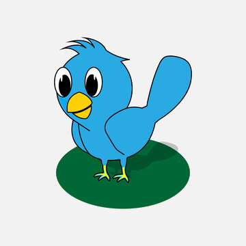 cute bird animal character simple vector illustration