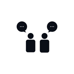 Two people chatting, speaking, conversation icon on white background illustration EPS Vector