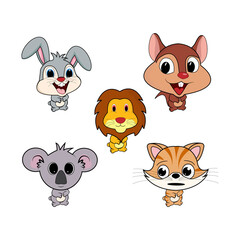 illustration vector graphic of cute  animal character cartoon isolated, perfect for cover, book, birthday card, gift card, wrap paper, sticker, t-shirt, memo, decoration
