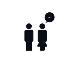 Two people chatting, speaking, conversation icon on white background illustration EPS Vector