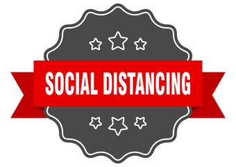 social distancing label. social distancing isolated seal. sticker. sign