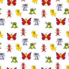 seamless pattern with cute animal charater