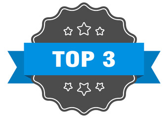 top 3 label. top 3 isolated seal. sticker. sign