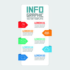 Vector infographic diagram, template for business, presentations, web design, 5 options EPS Vector