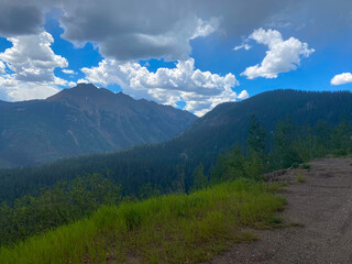 Naklejka premium mountain landscape with blue sky