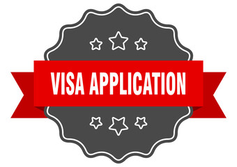 visa application label. visa application isolated seal. sticker. sign