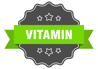 vitamin label. vitamin isolated seal. sticker. sign