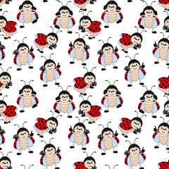 seamless pattern with cute animal charater