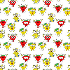 seamless pattern with cute animal charater