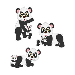 illustration vector graphic of cute panda animal character cartoon isolated, perfect for cover, book, birthday card, gift card, wrap paper, sticker, t-shirt, memo, decoration