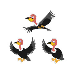illustration vector graphic of cute vulture animal character cartoon isolated, perfect for cover, book, birthday card, gift card, wrap paper, sticker, t-shirt, memo, decoration