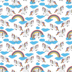seamless pattern with cute animal charater