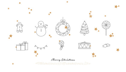 Vector Illustration. Merry Christmas greeting card.
