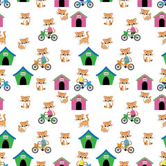 seamless pattern with cute  ornament