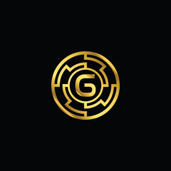 G logo symbol on black background