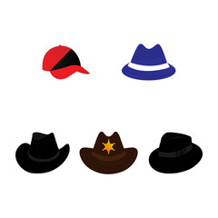 vector illustration of hats