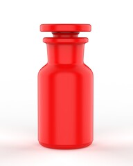 Blank Apothecary bottle With Glass Stopper for mock up and branding, 3d render illustration.