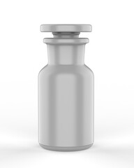 Blank Apothecary bottle With Glass Stopper for mock up and branding, 3d render illustration.