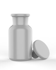 Blank Apothecary bottle With Glass Stopper for mock up and branding, 3d render illustration.