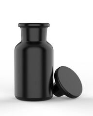 Blank Apothecary bottle With Glass Stopper for mock up and branding, 3d render illustration.