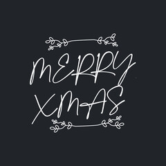 Fototapeta na wymiar Merry Christmas - Creative typography lettering for Holiday Gift card EPS Vector 