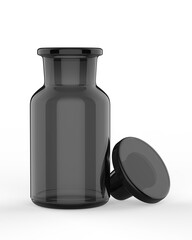 Blank Apothecary bottle With Glass Stopper for mock up and branding, 3d render illustration.