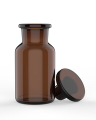 Blank Apothecary bottle With Glass Stopper for mock up and branding, 3d render illustration.