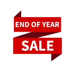End of year sale, discount, cost reduction isolated on red background EPS Vector
