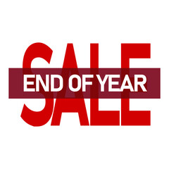 End of year sale, discount, cost reduction isolated on red background EPS Vector