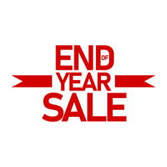 End of year sale, discount, cost reduction isolated on red background EPS Vector