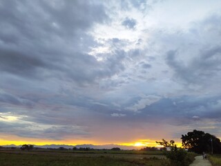 sunset in the mountains