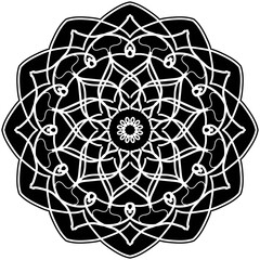 mandala art in a strong black vintage style