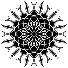 mandala art in a strong black vintage style