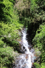 Waterfall on Quebrada Londres in Pico Blanco, Escazu, Costa Rica