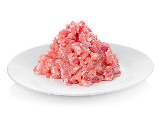 Pork  isolated on a white plate