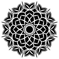 mandala art in a strong black vintage style
