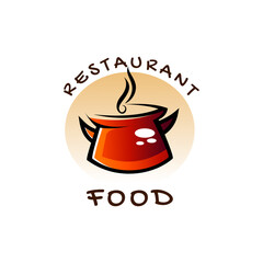 Restaurant and food logo template, Kitchenware icons