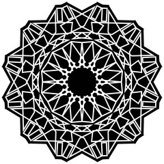 mandala art in a strong black vintage style