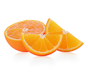 Orange  fruit  isolated on white background.