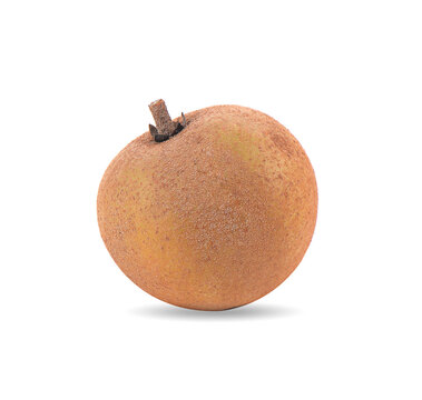  sapodilla fruit isolated on white background