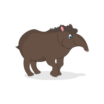 illustration vector graphic of cute tapir animal character cartoon isolated, perfect for cover, book, birthday card, gift card, wrap paper, sticker, t-shirt, memo, decoration