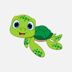 illustration vector graphic of cute turtle animal character cartoon isolated, perfect for cover, book, birthday card, gift card, wrap paper, sticker, t-shirt, memo, decoration